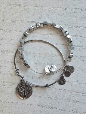 Alex and Ani Silver-Tone Stackable Charm Bracelet Set